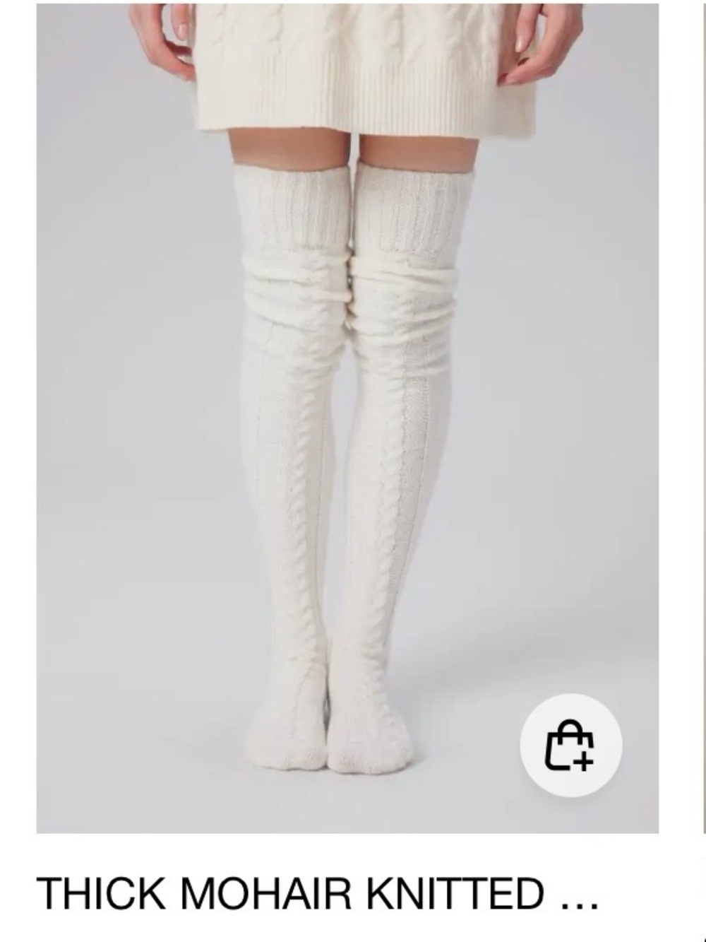 Cider Off-White Cream Knit Women’s Stockings